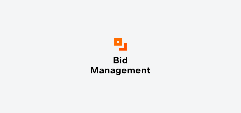 Bid Management vertical logo on a light gray backgroundd