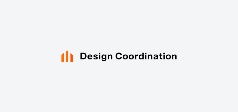Design Coordination horizontal logo on a light gray background